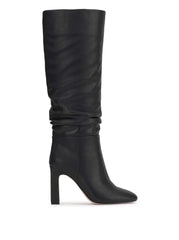 Minerva Knee High Boot in Black Suede