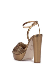 Immie Platform Sandal in Bronze Snake