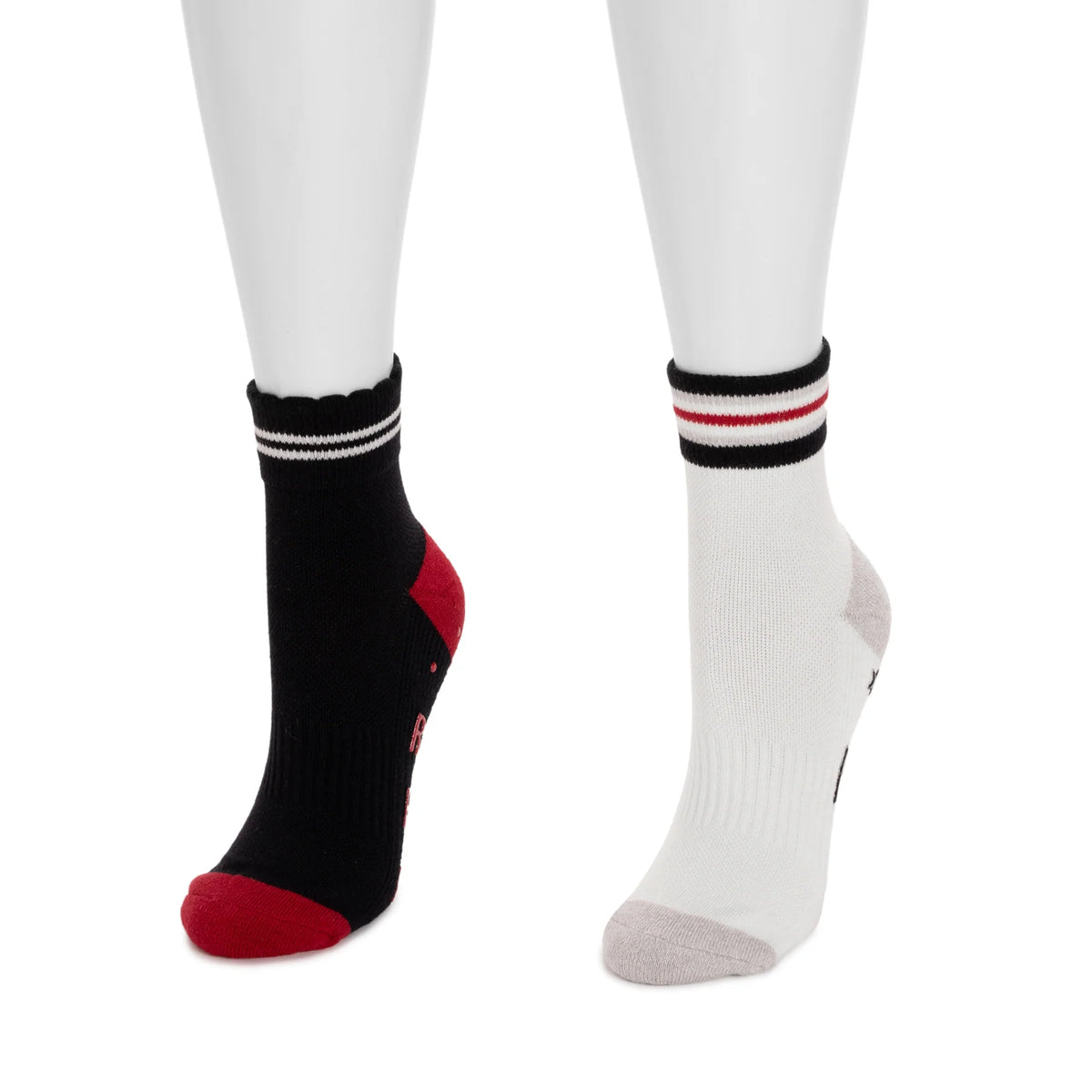 Women's Studio Socks - Quarter Crew Cotton Compression 2 Pack