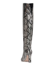 Mistia Over The Knee Boot in Chrome Snake