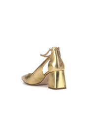 Sylan Chain Ankle Strap Pump in Gold