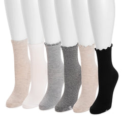 Women's 6 Pack Whisper Soft Crew Socks