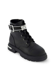 Little Girls' Rosa Brooch Boot in Black